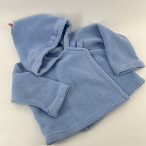 Widgeon Baby Blue Fleece Wrap Jacket Hood 18 months Polartec Hoop & Loop Closure